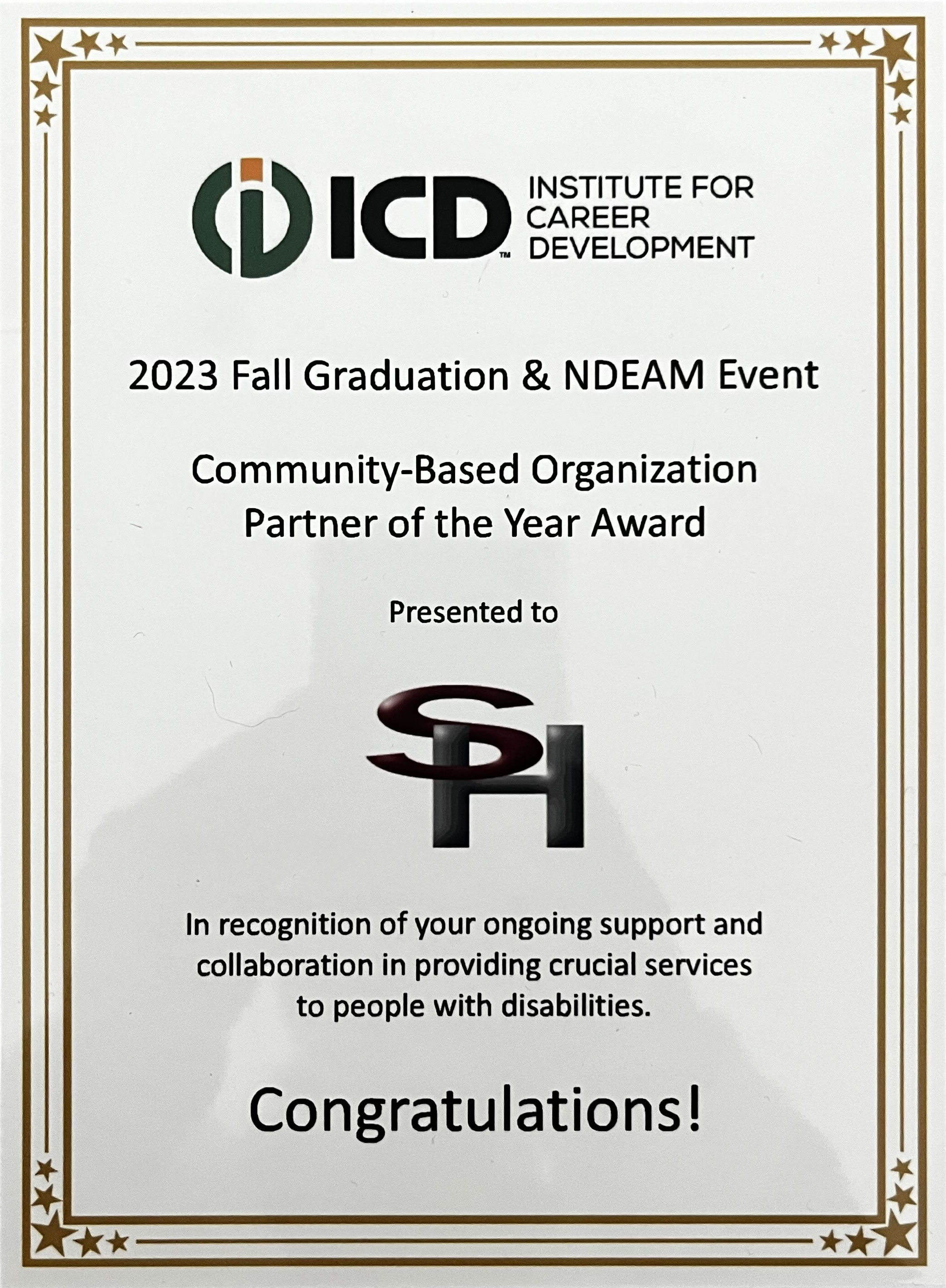 the ICD Partner of the Year Award