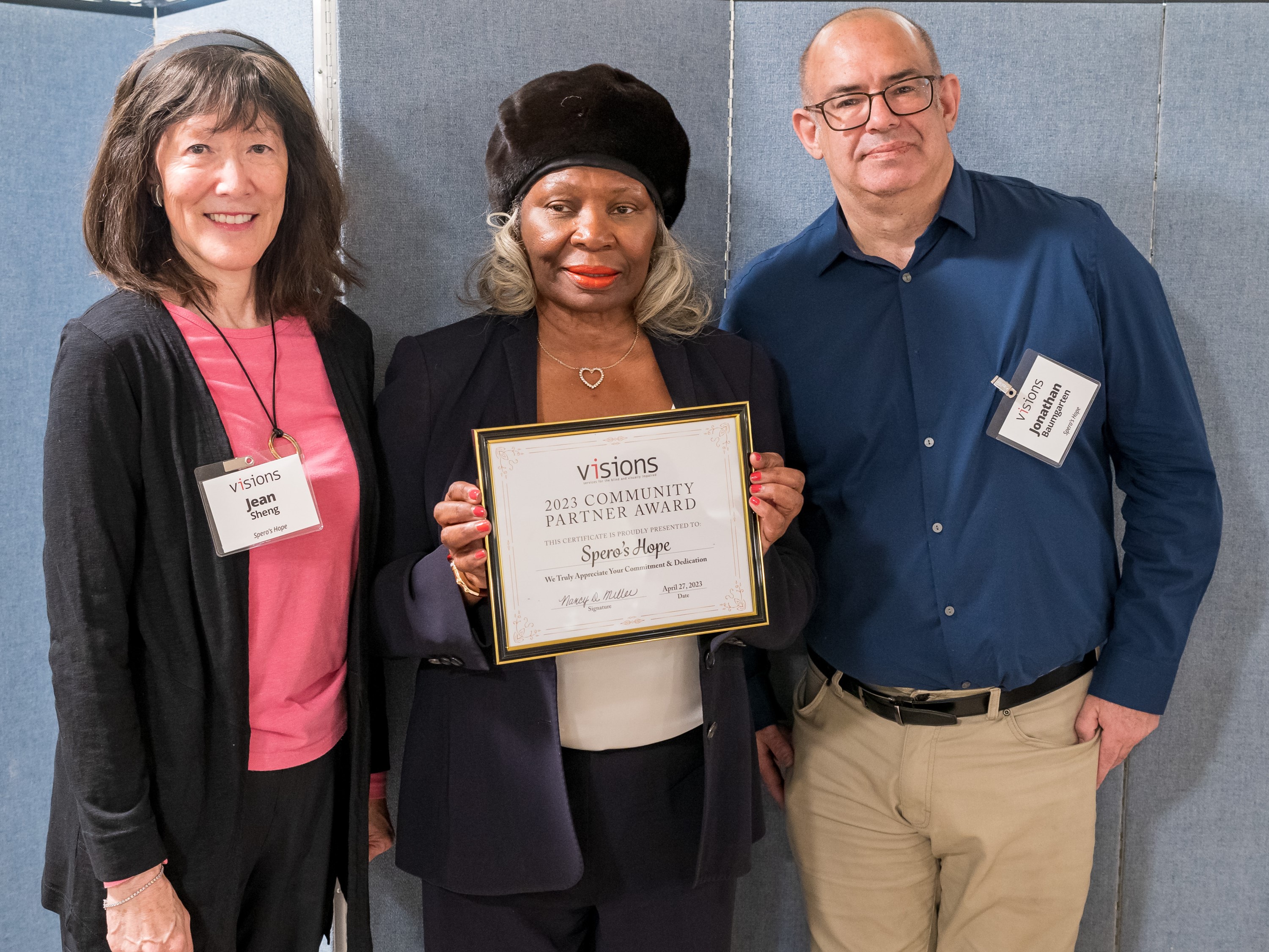 receiving The VISIONS Community Partner Award